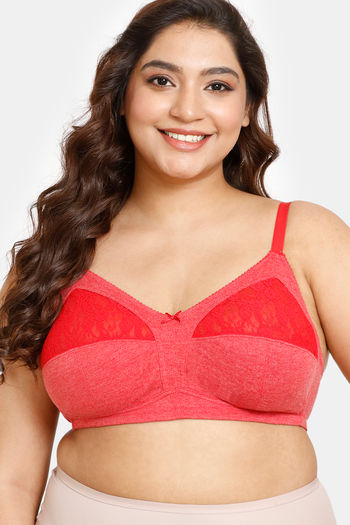 Buy Rosaline Everyday Double Layered Non Wired Full Coverage Super Support Bra - Barbados Cherry2
